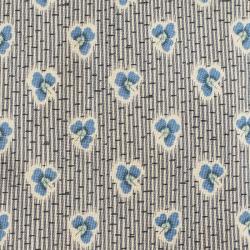 Pre Owned Salvatore Ferragamo Grey and Blue Floral Print Silk Tie