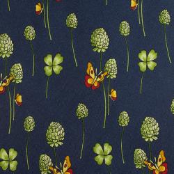 Pre Owned Salvatore Ferragamo Navy Blue Leaf and Butterfly Print Silk Tie