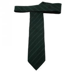 Pre Owned Salvatore Ferragamo Green Striped Silk Tie