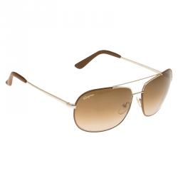 Salvatore Ferragamo Brown Leather SF119SL Aviators