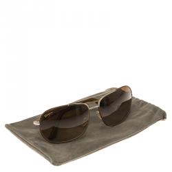 Salvatore Ferragamo Brown Leather SF119SL Aviators