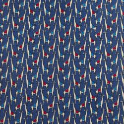 Pre Owned Salvatore Ferragamo Blue Giraffe Print Silk Tie