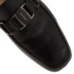 Pre Owned Salvatore Ferragamo Black Leather Sardegna Loafers Size 43