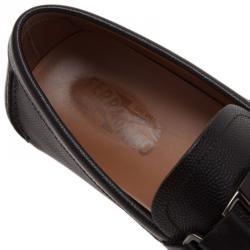 Pre Owned Salvatore Ferragamo Black Leather Sardegna Loafers Size 43