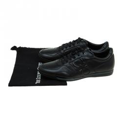 Pre Owned Salvatore Ferragamo Black Leather Sneakers Size 44