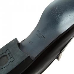 Pre Owned Salvatore Ferragamo Brown and White Leather Slip On Loafers Size 44