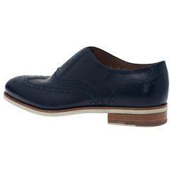 Pre Owned حذاء سالفاتوري فيراغامو سليب أون ريكي بروغ  جلد أزرق داكن مقاس 44