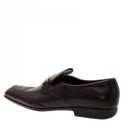 Pre Owned حذاء لوفرز سالفاتوري فيراغامو جلد بني مقاس 44.5