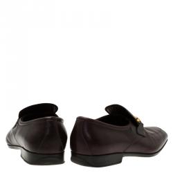 Pre Owned حذاء لوفرز سالفاتوري فيراغامو جلد بني مقاس 44.5