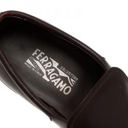 Pre Owned حذاء لوفرز سالفاتوري فيراغامو جلد بني مقاس 44.5