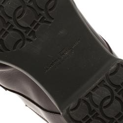 Pre Owned حذاء لوفرز سالفاتوري فيراغامو جلد بني مقاس 44.5