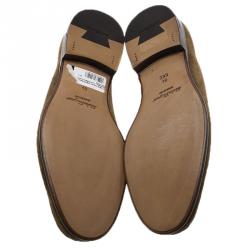 Pre Owned حذاء لوفرز سالفاتوري فيراغامو  غانسيو بيت سويدي بنية مقاس 41.5