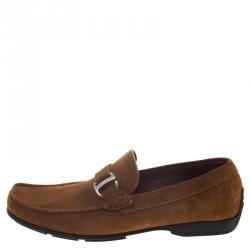Salvatore Ferragamo Brown Suede Loafers Size 41