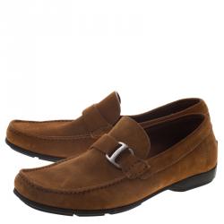 Salvatore Ferragamo Brown Suede Loafers Size 41