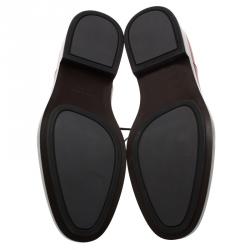 Pre Owned Salvatore Ferragamo Brown Leather Pride Oxfords Size 42.5