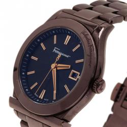 Pre Owned Salvatore Ferragamo Black Stainless Steel F62 Men's Wristwatch 39MM
