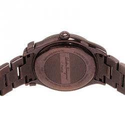 Pre Owned Salvatore Ferragamo Black Stainless Steel F62 Men's Wristwatch 39MM