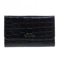 Symthson Dark Brown Croc Leather iPhone Wallet
