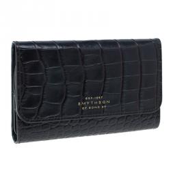 Symthson Dark Brown Croc Leather iPhone Wallet