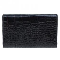 Symthson Dark Brown Croc Leather iPhone Wallet
