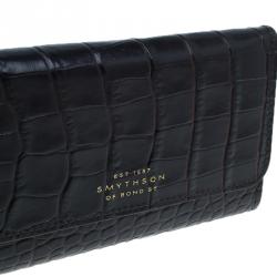 Symthson Dark Brown Croc Leather iPhone Wallet