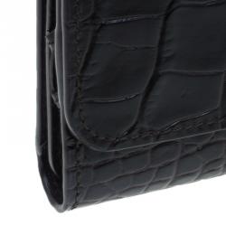 Symthson Dark Brown Croc Leather iPhone Wallet