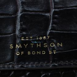Symthson Dark Brown Croc Leather iPhone Wallet