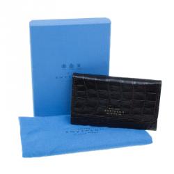 Symthson Dark Brown Croc Leather iPhone Wallet