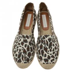Stella McCartney Leopard Print Canvas Espadrilles Size 41
