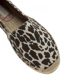 Stella McCartney Leopard Print Canvas Espadrilles Size 41