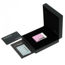 Pre Owned S.T. Dupont Pink Lacquer Stainless Steel Classic Lighter