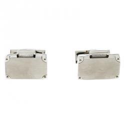 S.T. Dupont Suitcase Brush Decor Silver Tone Classic Men's Cufflinks