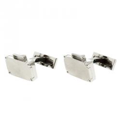 S.T. Dupont Suitcase Brush Decor Silver Tone Classic Men's Cufflinks