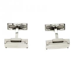 S.T. Dupont Suitcase Brush Decor Silver Tone Classic Men's Cufflinks