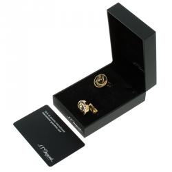 S.T. Dupont Black Lacquer Horse Gold Plated Limited Edition Cufflinks 