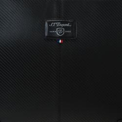 S.T. Dupont Black Leather Carbone Laptop Case 