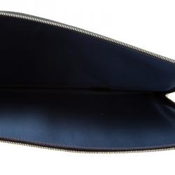 S.T. Dupont Black Leather Carbone Laptop Case 
