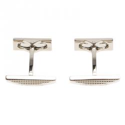 S.T. Dupont Logo Rectangular Diamond Head Palladium Plated Men's Cufflinks