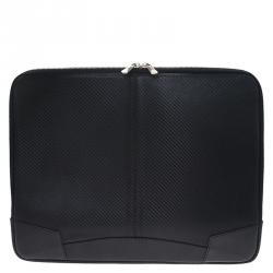 S.T. Dupont Black Leather Carbone Laptop Case