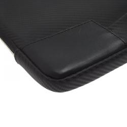 S.T. Dupont Black Leather Carbone Laptop Case