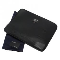 S.T. Dupont Black Leather Carbone Laptop Case