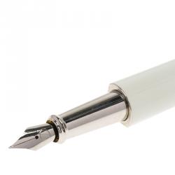S.T. Dupont Mon Dupont Karl Lagerfeld White Lacquer Palladium Finish Fountain Pen