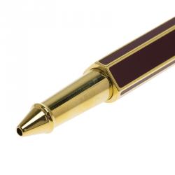 S.T. Dupont Mon Dupont Karl Lagerfeld Lotus Red Lacquer Yellow Gold Trim Rollerball Pen