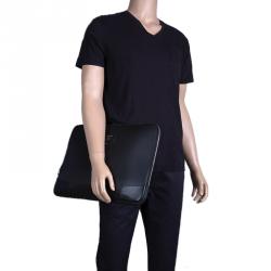 S.T. Dupont Black Leather Carbone Laptop Case