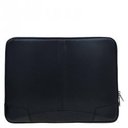 S.T. Dupont Black Leather Carbone Laptop Case