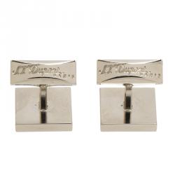S.T. Dupont Square Diamond Head Palladium Finish Men's Cufflinks