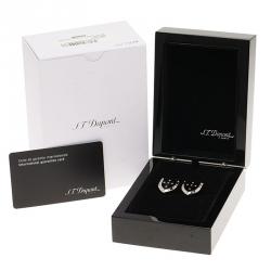 S.T. Dupont White Knight Limited Edition Lacquer & Palladium Finish Cufflinks 
