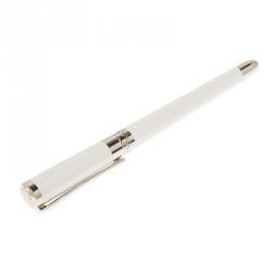 S.T. Dupont Liberte White Pearly Lacquer Palladium Finish Fountain Pen With 14k Gold Medium Nib