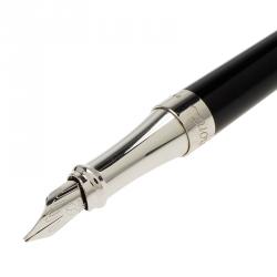 S.T. Dupont  Audrey Hepburn Limited Edition Black Lacquer Palladium Finish Fountain Pen With 14k Gold Nib M