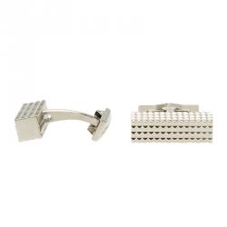 S.T. Dupont Square Diamond Head Collection Rectangular Palladium Plated Men's Cufflinks